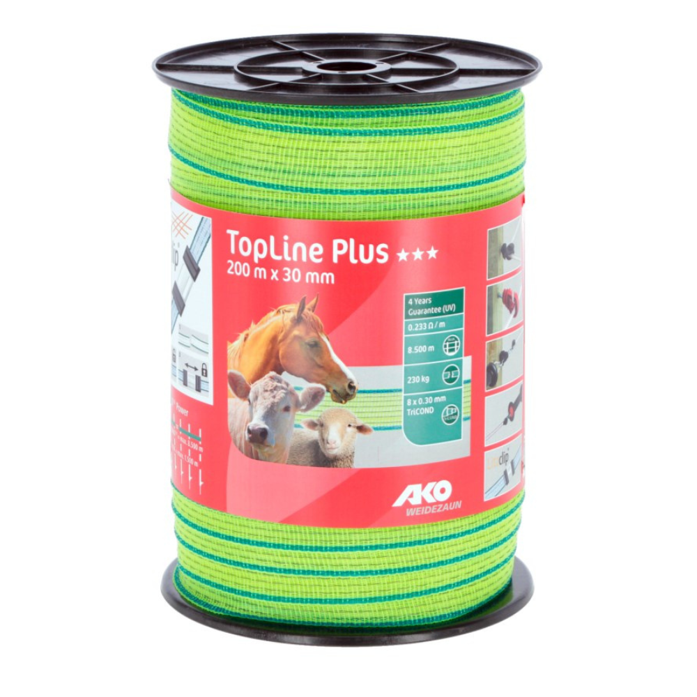 Elektriskā gana lenta TopLine Plus, 200 m x 30 mm